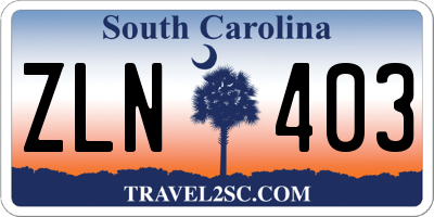 SC license plate ZLN403