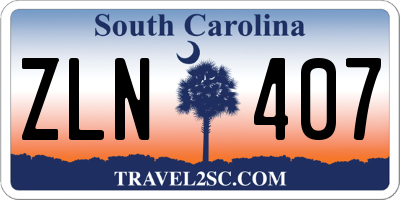 SC license plate ZLN407