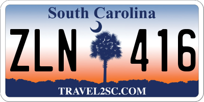 SC license plate ZLN416
