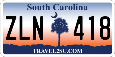 SC license plate ZLN418