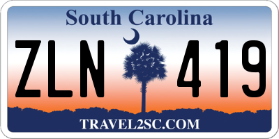 SC license plate ZLN419