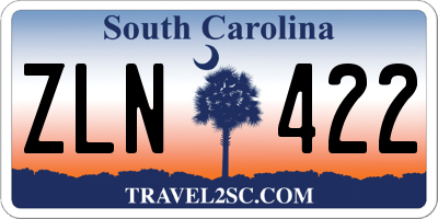 SC license plate ZLN422