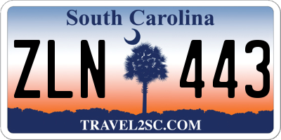 SC license plate ZLN443