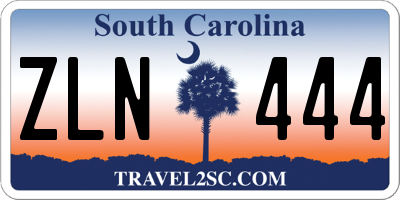 SC license plate ZLN444