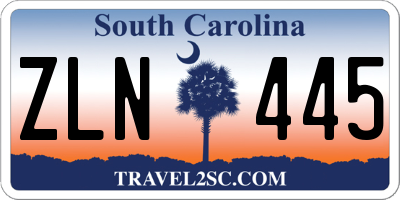 SC license plate ZLN445