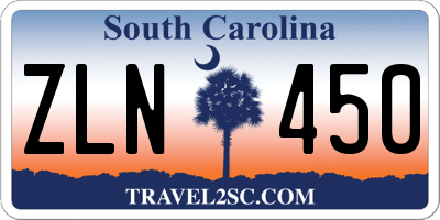 SC license plate ZLN450
