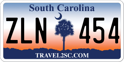 SC license plate ZLN454