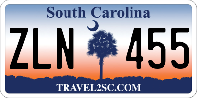 SC license plate ZLN455