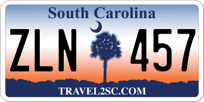 SC license plate ZLN457
