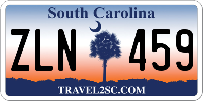 SC license plate ZLN459