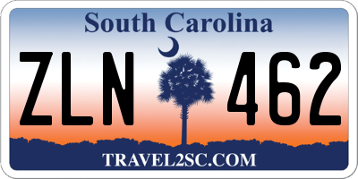 SC license plate ZLN462