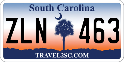 SC license plate ZLN463