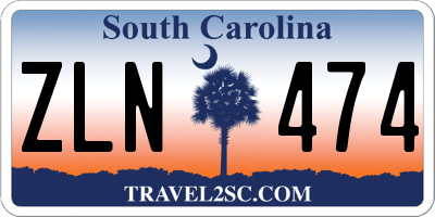 SC license plate ZLN474