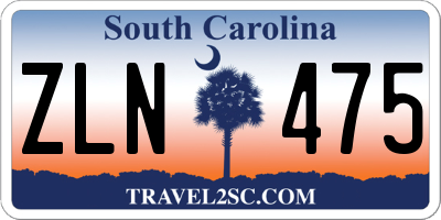 SC license plate ZLN475
