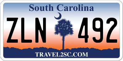 SC license plate ZLN492