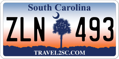 SC license plate ZLN493