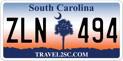 SC license plate ZLN494