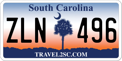 SC license plate ZLN496