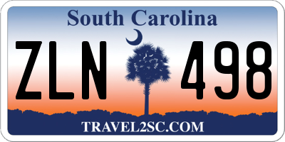 SC license plate ZLN498