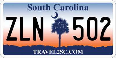 SC license plate ZLN502
