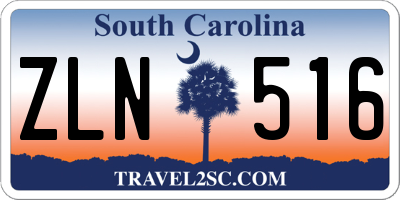 SC license plate ZLN516