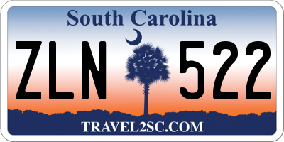 SC license plate ZLN522