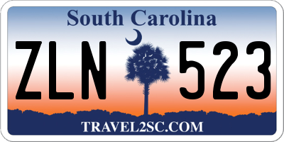SC license plate ZLN523