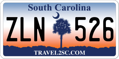 SC license plate ZLN526