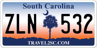 SC license plate ZLN532