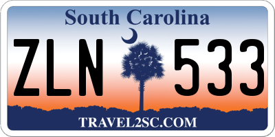 SC license plate ZLN533