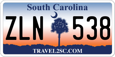 SC license plate ZLN538
