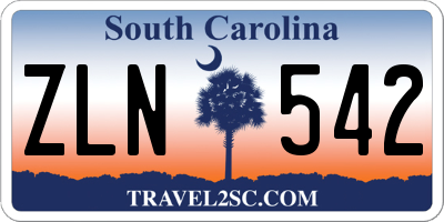 SC license plate ZLN542