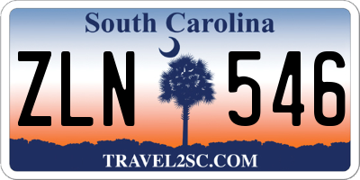 SC license plate ZLN546
