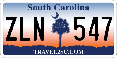 SC license plate ZLN547
