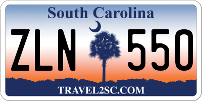 SC license plate ZLN550
