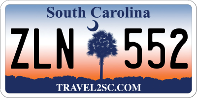 SC license plate ZLN552