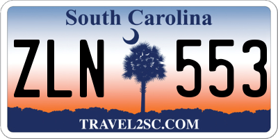 SC license plate ZLN553