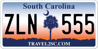 SC license plate ZLN555