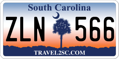 SC license plate ZLN566