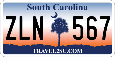 SC license plate ZLN567