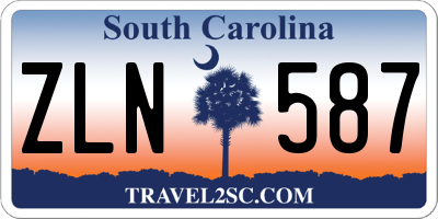 SC license plate ZLN587