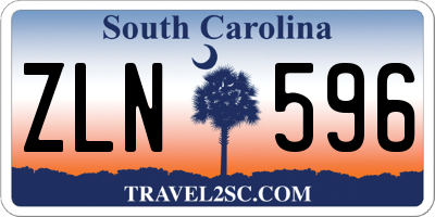 SC license plate ZLN596