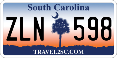SC license plate ZLN598
