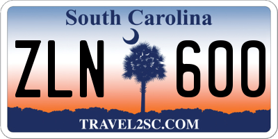 SC license plate ZLN600