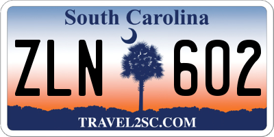 SC license plate ZLN602