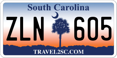 SC license plate ZLN605