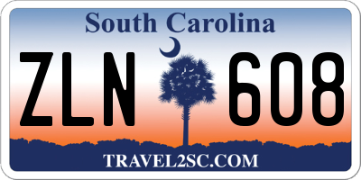 SC license plate ZLN608