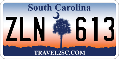 SC license plate ZLN613