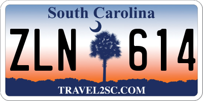 SC license plate ZLN614