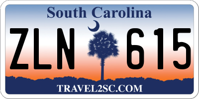SC license plate ZLN615